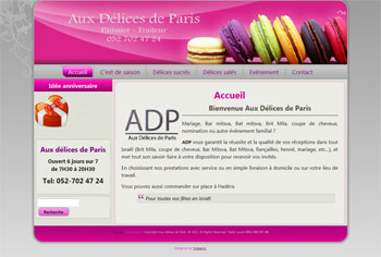 Aux delices de Paris Web design